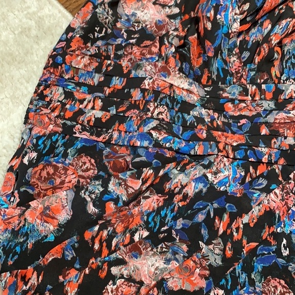 IRO / Fling floral black wrap long sleeve wrap tulip hem Dress 38 6 - Picture 11 of 12